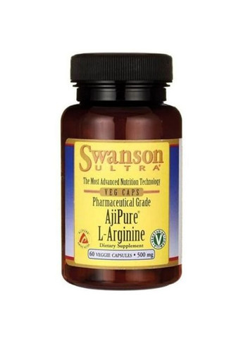 Ultra AjiPure L-Arginine Pharmaceutical Grad 500 mg 60 Veg Caps Swanson (264566059)