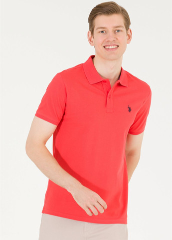 Оранжевая футболка поло u.s/ polo assn. мужская U.S. Polo Assn.