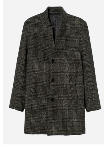 Сіре демісезонне Чоловіче однобортне пальто Н&М (56355) L Сіре H&M