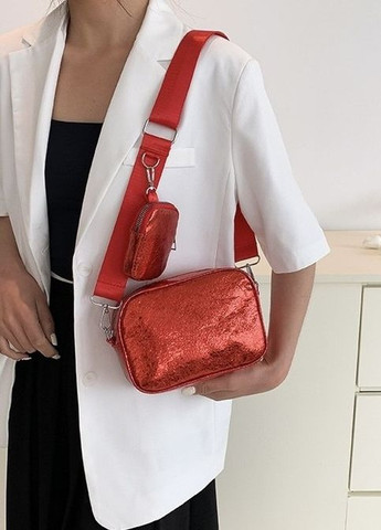 Жіноча класична сумка 9137 крос-боді через плече червона No Brand (276253779)