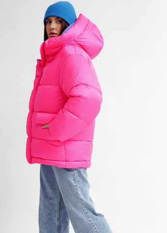 Кислотно-розовая зимняя удобный женский пуховик X-Woyz