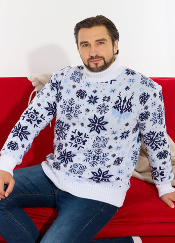 Білий светри чоловічий светр з українською символікою (110858)110325-531 Lemanta