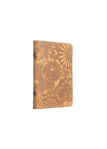 Обложка для документов из кожи HiArt AD-03 Shabby Honey Mehendi Art Жёлтый Hi Art (268371518)