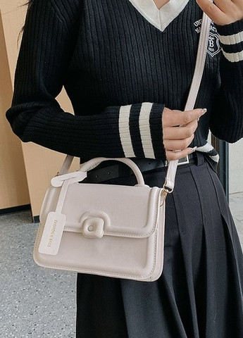 Жіноча класична сумка крос-боді на ремінці через плече біла No Brand (274074220)