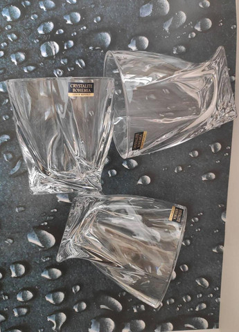 Набір склянок низьких 340 мл Quadro 6 шт для віскі богемське скло арт. 2K936/99A44/340 Bohemia (265214838)