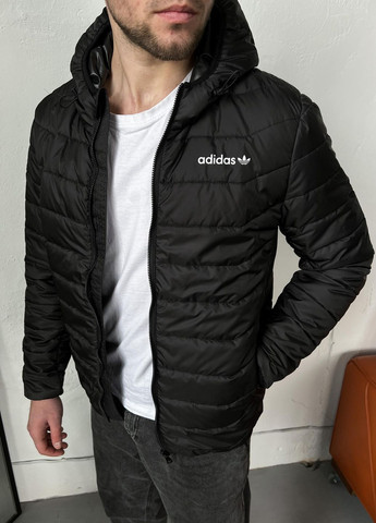 Чорна демісезонна куртка коротка демісезон з лого Vakko