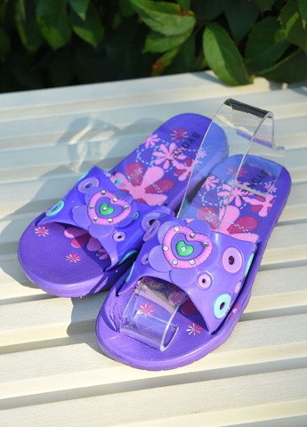 Шльопанці дитячі для дівчинки фіолетового кольору Let's Shop (263591292)