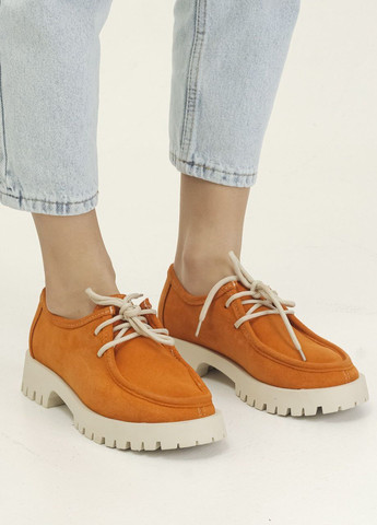 Туфли женские замшевые оранжевые Krula