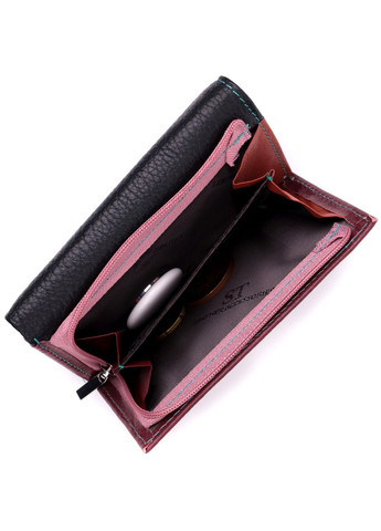 Місткий жіночий гаманець із якісної натуральної шкіри 19463 Різнокольоровий st leather (278001077)