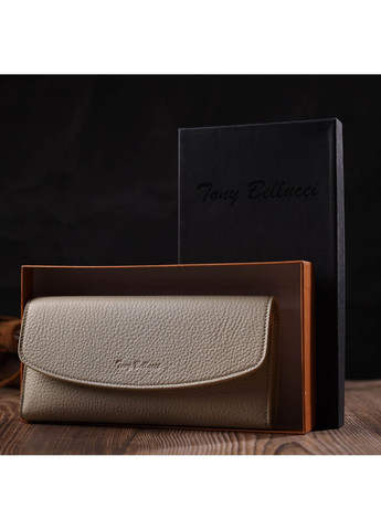 Интересный женский кошелек с монетницей на молнии из натуральной кожи 21965 Молочный Tony Bellucci (262158063)