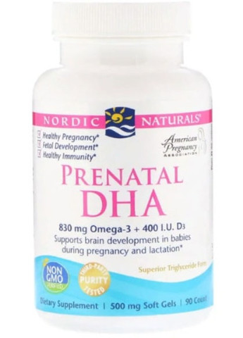 Prenatal DHA 500 mg 90 Soft Gels NOR-01741 Nordic Naturals (256723267)