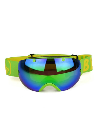 Маска очки горнолыжные защитные для сноуборда лыж зимних видов спорта 21.5х9.5 см (475940-Prob) Сине-зеленая Unbranded (275068643)