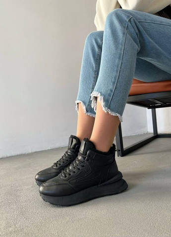 Чорні жіночі кросівки еко-шкіра No Brand