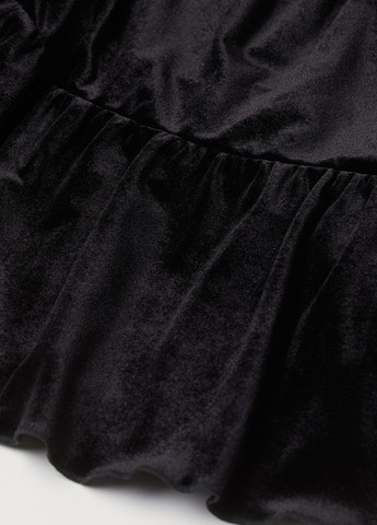 Чорна велюрова сукня H&M однотонна