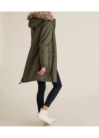 Оливкова (хакі) демісезонна жіноча куртка-парка (56452) 16 хакі M&S