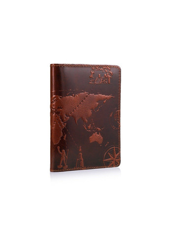 Обкладинка-органайзер для документів зі шкіри HiArt AD-01 7 Wonders of the World Коньячний Hi Art (268738487)