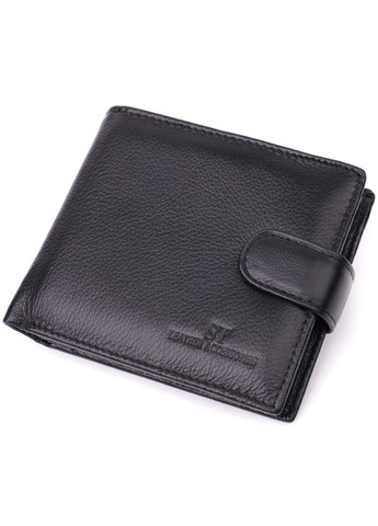 Відмінний горизонтальний гаманець для чоловіків з натуральної шкіри 22465 Чорний st leather (277980438)