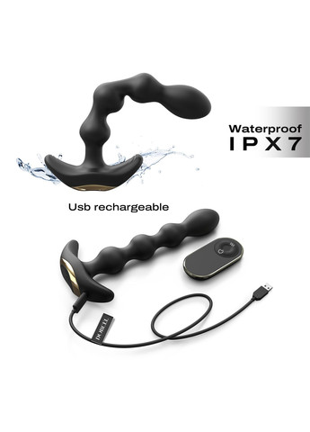 Анальний вібратор-намисто FLEXI BALLS, гнучкий стовбур, пульт ДК Dorcel (258470808)