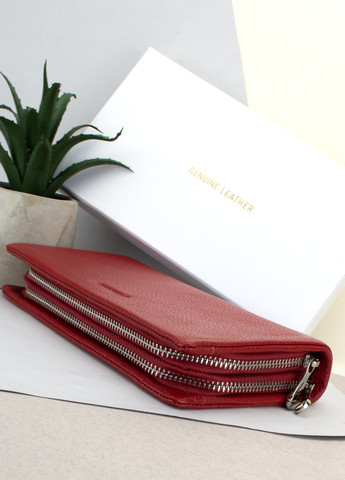 Клатч жіночий шкіряний Classic 9907-1 червоний на 2 блискавки з ручкою Keizer (267721806)