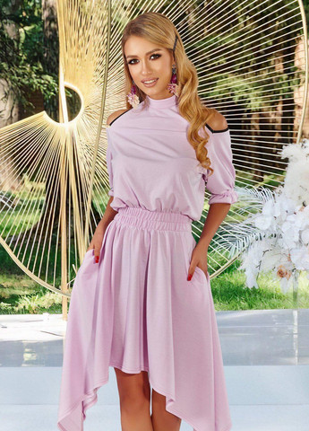 Фіолетова сукнi норма стильна сукня (4728) Lemanta