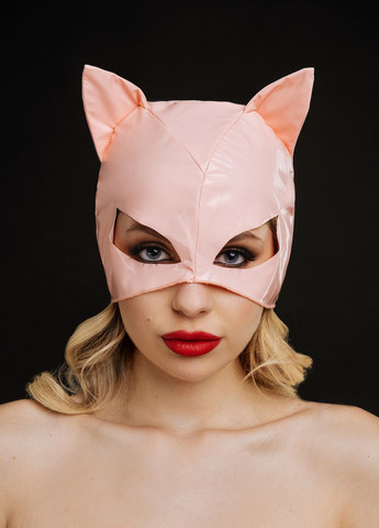 Лакована рожева маска кішки Маска кішки з еко-шкіри рожева. D&A (270369635)