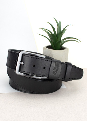 Ремень мужской кожаный со строчкой HC0072 черный батальный (150 см) HandyCover (264199070)