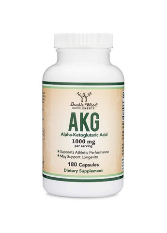 Double Wood Alpha-Ketoglutaric Acid (AKG) 1000 mg (2 caps per serving) 180 Caps Double Wood Supplements (265623946)