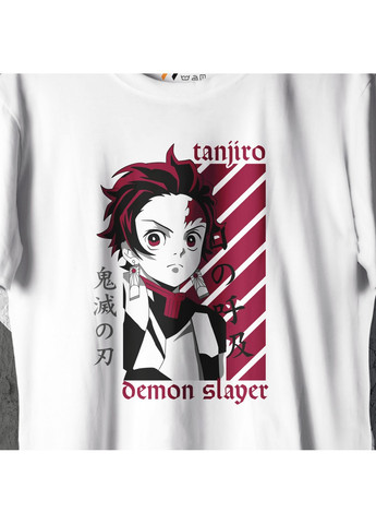 Біла футболка з принтом клинок розсікаючий демонів - танджиро камадо 3 we No Brand
