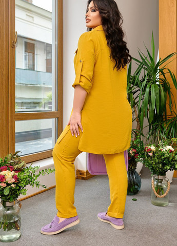 Женский костюм рубашка и брюки горчичного цвета р.44/46 432140 New Trend (258652775)
