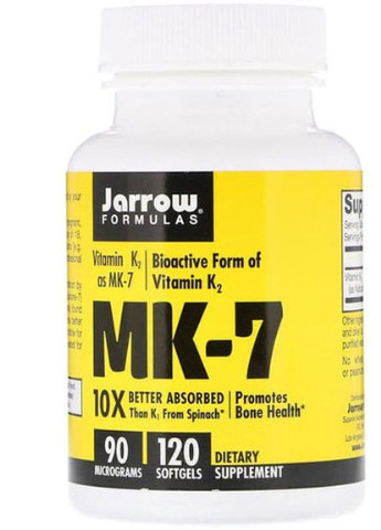 MK-7 Vitamin K2 as MK-7 90 mcg 120 Softgels Jarrow Formulas (256719098)