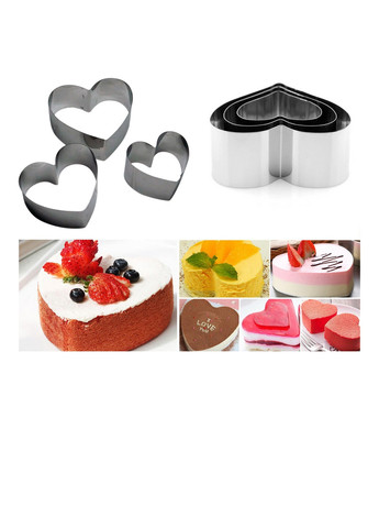 Набор металлических форм для десертов, пирожных теста (выкладки/вырубки) в форме сердец Master Class (259938104)