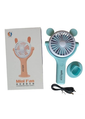 Вентилятор ручной аккумуляторный Mini Fan CS092-1 USB Голубой No Brand (260264651)