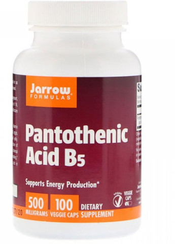 Pantothenic Acid B5 500 mg 100 Veg Caps Jarrow Formulas (256725087)