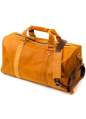 Містка дорожня сумка з натуральної вінтажної шкіри 22140 Світло-коричнева Vintage (267932195)