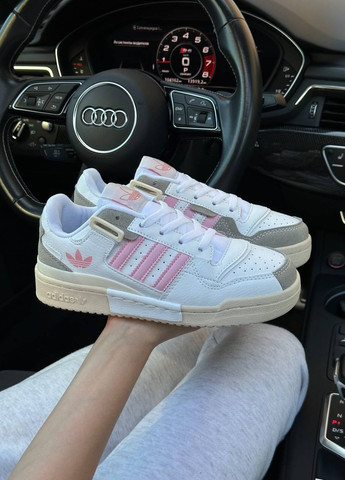 Білі осінні кросівки жіночі,вьетнам adidas Originals Forum 84 Low White Pink Grey