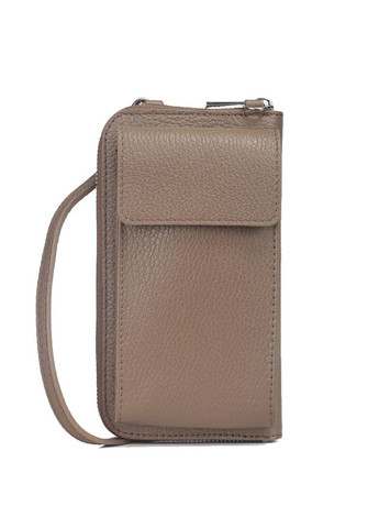 Гаманець з чохлом для телефону з ручкою на плече 03047 темно-бежевий Virginia Conti (269267451)