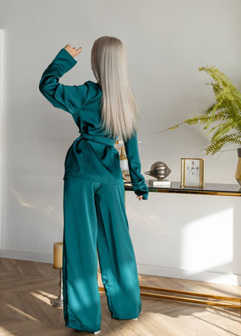 Зеленая костюм в пижамном стиле "estelle" изумрудный 405855 New Trend