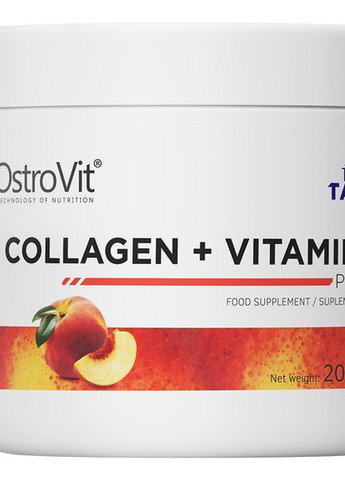Collagen And Vitamin C 200 g /20 servings/ Peach Ostrovit (257342491)