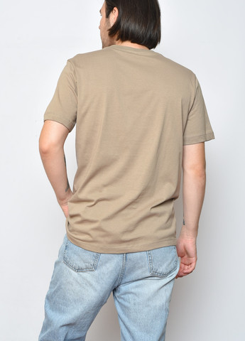 Коричнева футболка чоловіча однотонна коричневого кольору Let's Shop