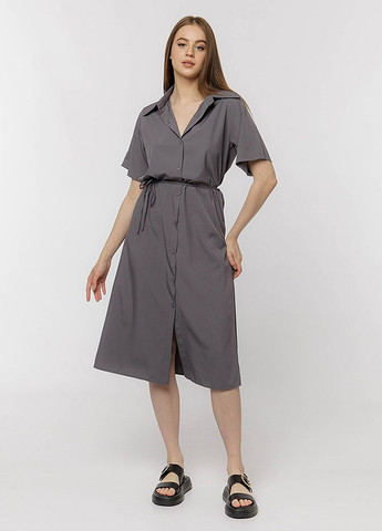 Серое женское длинное платье цвет серый цб-00216898 Classic Fashion