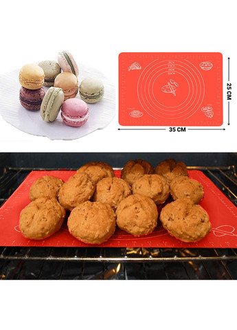 Комплект коврик силиконовый для раскатки теста, выпечки и заморозки полуфабрикатов 25х35 см и нож пластиковый A-Plus (268662987)