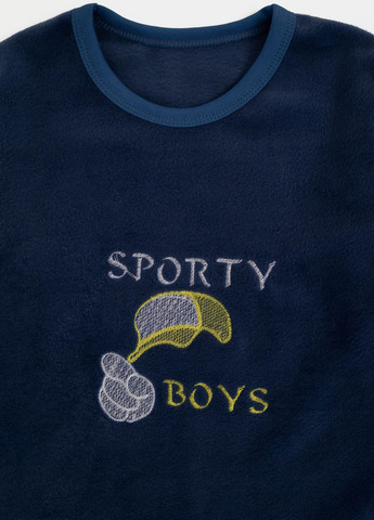 Синя зимня піжама для хлопчика з довгим рукавом колір синій цб-00232004 Бома
