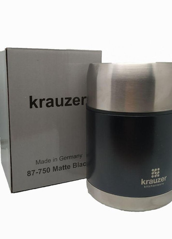 Термос пищевой 750 мл черный нержавеющая сталь арт. 87-750MATTE BLACK Krauzer (262906205)