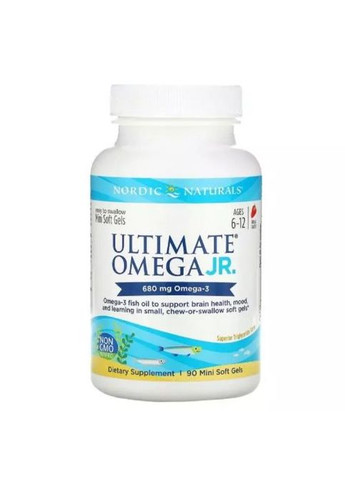 Ultimate Omega Junior 680 mg 90 Chewable Soft Gels Strawberry Nordic Naturals (263945071)