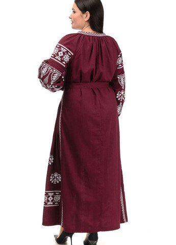 Изысканное платье-вышиванка Мрия (бордо Golfstream (270935754)