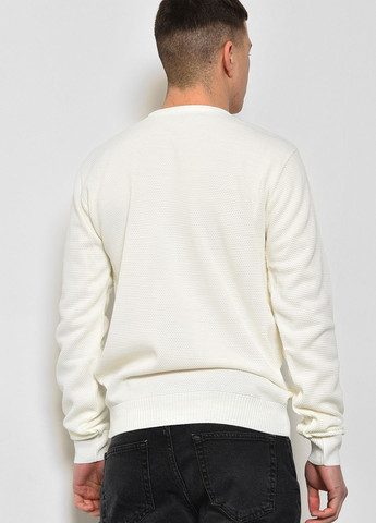 Молочний демісезонний светр чоловічий молочного кольору пуловер Let's Shop