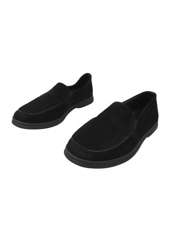 Черные туфли лоферы мужские из натуральной замши, на низком ходу, черные, Vadrus