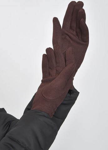 Перчатки женские на меху коричневого цвета размер 8 Let's Shop (263278193)