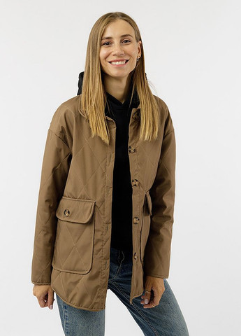 Кавова демісезонна куртка жіноча колір капучино цб-00228724 Qalinka