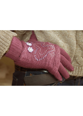 Вязаные розовые женские перчатки-митенки Shust Gloves (261486889)